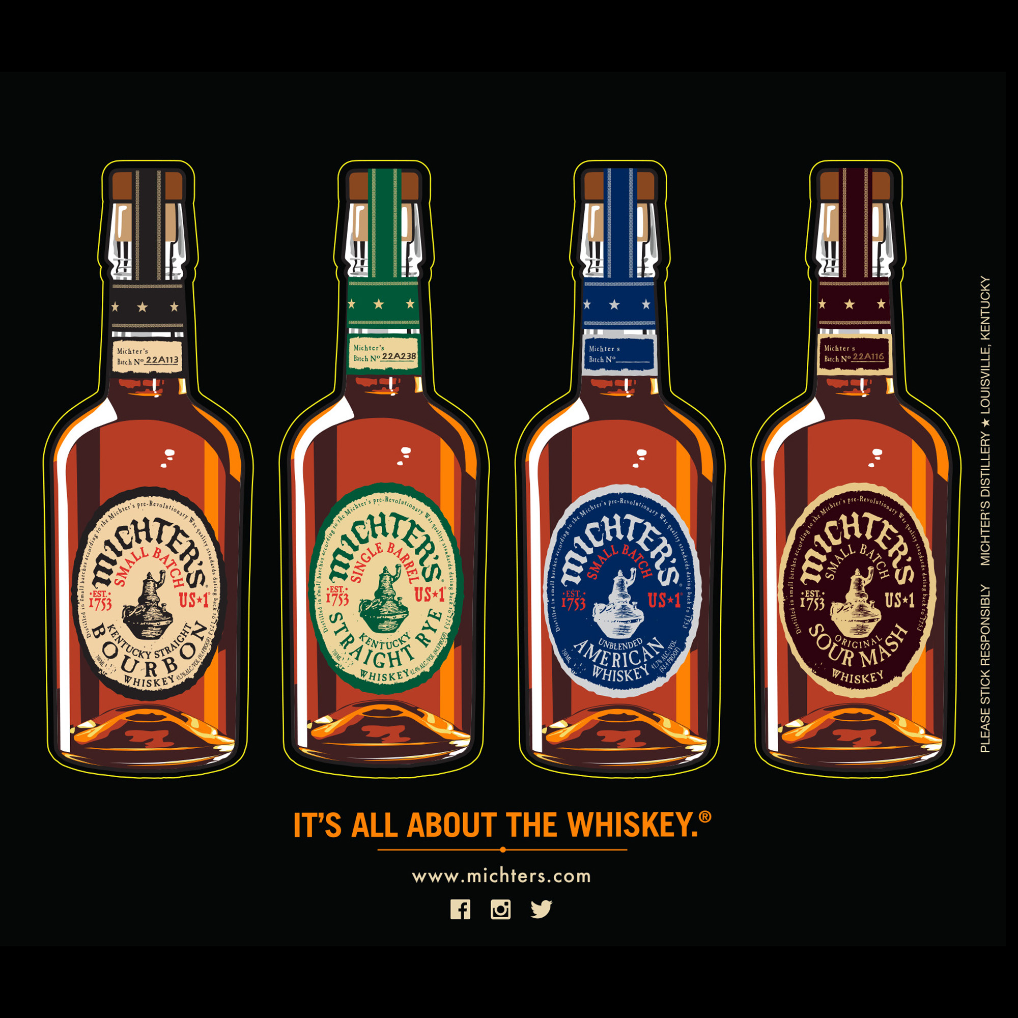 michter-s-us-1-flaschen-sticker-4er-set image 1